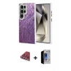 MARSİLYAN™- Galaxy S23 Ultra Kılıf Zirve Modern Prime - Siyah Durable Full Glue Curved Hayalet Cam + Valdez Metal Kamera Lens - KI