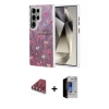 MARSİLYAN™- Galaxy S23 Ultra Kılıf Zirve Modern Prime - Siyah Durable Full Glue Curved Hayalet Cam + Valdez Metal Kamera Lens - KI