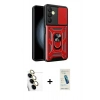 MARSİLYAN™- Galaxy S24 FE Kılıf Ahenk Klasik - Şeffaf Pasifik Cam Ekran Koruyucu + Raze Metal Kamera Lens - SI