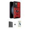 MARSİLYAN™- Galaxy S24 FE Kılıf Ahenk Klasik - Şeffaf Pasifik Cam Ekran Koruyucu + Raze Metal Kamera Lens - SH