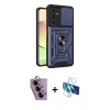 MARSİLYAN™- Galaxy S24 FE Kılıf Ahenk Klasik - Siyah 3D Antistatik Seramik Nano Ekran Koruyucu + Raze Metal Kamera Lens - MR