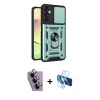 MARSİLYAN™- Galaxy S24 FE Kılıf Ahenk Klasik - Siyah 3D Antistatik Seramik Nano Ekran Koruyucu + Raze Metal Kamera Lens - MR