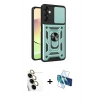 MARSİLYAN™- Galaxy S24 FE Kılıf Ahenk Klasik - Siyah 3D Antistatik Seramik Nano Ekran Koruyucu + Raze Metal Kamera Lens - SI