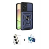 MARSİLYAN™- Galaxy S24 FE Kılıf Ahenk Klasik - Siyah 3D Antistatik Seramik Nano Ekran Koruyucu + Raze Metal Kamera Lens - SI