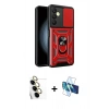 MARSİLYAN™- Galaxy S24 FE Kılıf Ahenk Klasik - Siyah 3D Antistatik Seramik Nano Ekran Koruyucu + Raze Metal Kamera Lens - SI