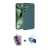 MARSİLYAN™- Galaxy S24 FE Kılıf Ahenk Serisi - Siyah 3D Antistatik Seramik Nano Ekran Koruyucu + Raze Metal Kamera Lens - MR