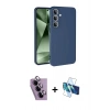 MARSİLYAN™- Galaxy S24 FE Kılıf Ahenk Serisi - Siyah 3D Antistatik Seramik Nano Ekran Koruyucu + Raze Metal Kamera Lens - MR