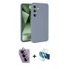 MARSİLYAN™- Galaxy S24 FE Kılıf Ahenk Serisi - Siyah 3D Antistatik Seramik Nano Ekran Koruyucu + Raze Metal Kamera Lens - MR