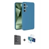 MARSİLYAN™- Galaxy S24 FE Kılıf Ahenk Serisi - Siyah 3D Antistatik Seramik Nano Ekran Koruyucu + Raze Metal Kamera Lens - SH