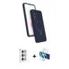 MARSİLYAN™- Galaxy S24 FE Kılıf İz Işık Koleksiyonu - Siyah 3D Antistatik Seramik Nano Ekran Koruyucu + Raze Metal Kamera Lens - GI