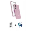 MARSİLYAN™- Galaxy S24 FE Kılıf İz Işık Koleksiyonu - Siyah 3D Antistatik Seramik Nano Ekran Koruyucu + Raze Metal Kamera Lens - GI
