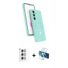 MARSİLYAN™- Galaxy S24 FE Kılıf İz Işık Koleksiyonu - Siyah 3D Antistatik Seramik Nano Ekran Koruyucu + Raze Metal Kamera Lens - GI