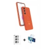 MARSİLYAN™- Galaxy S24 FE Kılıf İz Işık Koleksiyonu - Siyah 3D Antistatik Seramik Nano Ekran Koruyucu + Raze Metal Kamera Lens - GI