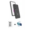 MARSİLYAN™- Galaxy S24 FE Kılıf İz Işık Koleksiyonu - Siyah 3D Antistatik Seramik Nano Ekran Koruyucu + Raze Metal Kamera Lens - GI