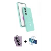 MARSİLYAN™- Galaxy S24 FE Kılıf İz Işık Koleksiyonu - Siyah 3D Antistatik Seramik Nano Ekran Koruyucu + Raze Metal Kamera Lens - MR