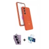 MARSİLYAN™- Galaxy S24 FE Kılıf İz Işık Koleksiyonu - Siyah 3D Antistatik Seramik Nano Ekran Koruyucu + Raze Metal Kamera Lens - MR