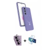 MARSİLYAN™- Galaxy S24 FE Kılıf İz Işık Koleksiyonu - Siyah 3D Antistatik Seramik Nano Ekran Koruyucu + Raze Metal Kamera Lens - MR