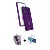 MARSİLYAN™- Galaxy S24 FE Kılıf İz Işık Koleksiyonu - Siyah 3D Antistatik Seramik Nano Ekran Koruyucu + Raze Metal Kamera Lens - MR