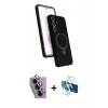 MARSİLYAN™- Galaxy S24 FE Kılıf İz Işık Koleksiyonu - Siyah 3D Antistatik Seramik Nano Ekran Koruyucu + Raze Metal Kamera Lens - MR