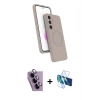 MARSİLYAN™- Galaxy S24 FE Kılıf İz Işık Koleksiyonu - Siyah 3D Antistatik Seramik Nano Ekran Koruyucu + Raze Metal Kamera Lens - MR