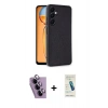MARSİLYAN™- Galaxy S24 FE Kılıf Kıvılcım Işık Serisi - Şeffaf Pasifik Cam Ekran Koruyucu + Raze Metal Kamera Lens - MR