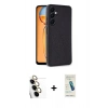 MARSİLYAN™- Galaxy S24 FE Kılıf Kıvılcım Işık Serisi - Şeffaf Pasifik Cam Ekran Koruyucu + Raze Metal Kamera Lens - SI