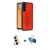 MARSİLYAN™- Galaxy S24 FE Kılıf Kıvılcım Işık Serisi - Siyah 3D Antistatik Cam Ekran Koruyucu + Raze Metal Kamera Lens - SI