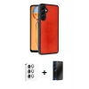 MARSİLYAN™- Galaxy S24 FE Kılıf Kıvılcım Işık Serisi - Siyah 3D Antistatik Hayalet Cam Ekran Koruyucu + Raze Metal Kamera Lens - GI