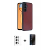 MARSİLYAN™- Galaxy S24 FE Kılıf Kıvılcım Işık Serisi - Siyah 3D Antistatik Hayalet Cam Ekran Koruyucu + Raze Metal Kamera Lens - GI