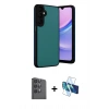MARSİLYAN™- Galaxy S24 FE Kılıf Kıvılcım Işık Serisi - Siyah 3D Antistatik Seramik Nano Ekran Koruyucu + Raze Metal Kamera Lens - SH