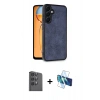 MARSİLYAN™- Galaxy S24 FE Kılıf Kıvılcım Işık Serisi - Siyah 3D Antistatik Seramik Nano Ekran Koruyucu + Raze Metal Kamera Lens - SH