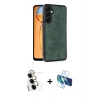 MARSİLYAN™- Galaxy S24 FE Kılıf Kıvılcım Işık Serisi - Siyah 3D Antistatik Seramik Nano Ekran Koruyucu + Raze Metal Kamera Lens - SI