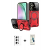 MARSİLYAN™- Galaxy S24 FE Kılıf Kıvılcım Modern Serisi - Şeffaf Pasifik Cam Ekran Koruyucu + Raze Metal Kamera Lens - GI