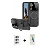 MARSİLYAN™- Galaxy S24 FE Kılıf Kıvılcım Modern Serisi - Şeffaf Pasifik Cam Ekran Koruyucu + Raze Metal Kamera Lens - GI