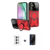MARSİLYAN™- Galaxy S24 FE Kılıf Kıvılcım Modern Serisi - Siyah 3D Antistatik Hayalet Cam Ekran Koruyucu + Raze Metal Kamera Lens - GI