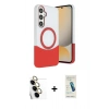 MARSİLYAN™- Galaxy S24 FE Kılıf Kozmos Form Özel Seri - Şeffaf Pasifik Cam Ekran Koruyucu + Raze Metal Kamera Lens - SI