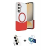 MARSİLYAN™- Galaxy S24 FE Kılıf Kozmos Form Özel Seri - Siyah 3D Antistatik Seramik Nano Ekran Koruyucu + Raze Metal Kamera Lens - SI