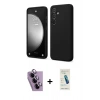 MARSİLYAN™- Galaxy S24 FE Kılıf Kozmos Yansıma Özel Seri - Şeffaf Pasifik Cam Ekran Koruyucu + Raze Metal Kamera Lens - MR