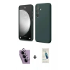 MARSİLYAN™- Galaxy S24 FE Kılıf Kozmos Yansıma Özel Seri - Şeffaf Pasifik Cam Ekran Koruyucu + Raze Metal Kamera Lens - MR