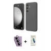 MARSİLYAN™- Galaxy S24 FE Kılıf Kozmos Yansıma Özel Seri - Şeffaf Pasifik Cam Ekran Koruyucu + Raze Metal Kamera Lens - MR
