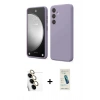 MARSİLYAN™- Galaxy S24 FE Kılıf Kozmos Yansıma Özel Seri - Şeffaf Pasifik Cam Ekran Koruyucu + Raze Metal Kamera Lens - SI
