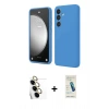 MARSİLYAN™- Galaxy S24 FE Kılıf Kozmos Yansıma Özel Seri - Şeffaf Pasifik Cam Ekran Koruyucu + Raze Metal Kamera Lens - SI
