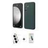 MARSİLYAN™- Galaxy S24 FE Kılıf Kozmos Yansıma Özel Seri - Şeffaf Pasifik Cam Ekran Koruyucu + Raze Metal Kamera Lens - SI