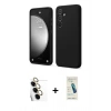 MARSİLYAN™- Galaxy S24 FE Kılıf Kozmos Yansıma Özel Seri - Şeffaf Pasifik Cam Ekran Koruyucu + Raze Metal Kamera Lens - SI