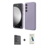 MARSİLYAN™- Galaxy S24 FE Kılıf Kozmos Yansıma Özel Seri - Şeffaf Pasifik Cam Ekran Koruyucu + Raze Metal Kamera Lens - SH