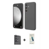 MARSİLYAN™- Galaxy S24 FE Kılıf Kozmos Yansıma Özel Seri - Şeffaf Pasifik Cam Ekran Koruyucu + Raze Metal Kamera Lens - SH