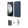 MARSİLYAN™- Galaxy S24 FE Kılıf Kozmos Yansıma Özel Seri - Şeffaf Pasifik Cam Ekran Koruyucu + Raze Metal Kamera Lens - SH
