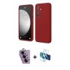 MARSİLYAN™- Galaxy S24 FE Kılıf Kozmos Yansıma Özel Seri - Siyah 3D Antistatik Cam Ekran Koruyucu + Raze Metal Kamera Lens - MR