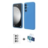 MARSİLYAN™- Galaxy S24 FE Kılıf Kozmos Yansıma Özel Seri - Siyah 3D Antistatik Cam Ekran Koruyucu + Raze Metal Kamera Lens - GI