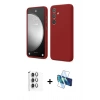 MARSİLYAN™- Galaxy S24 FE Kılıf Kozmos Yansıma Özel Seri - Siyah 3D Antistatik Seramik Nano Ekran Koruyucu + Raze Metal Kamera Lens - GI